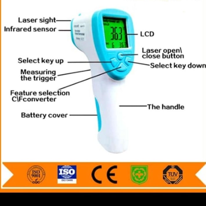Corona COVID-19, Infrared Contactless Thermometer